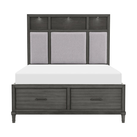 Wittenberry Gray King Storage Platform Bed by Homelegance at Eve Furniture