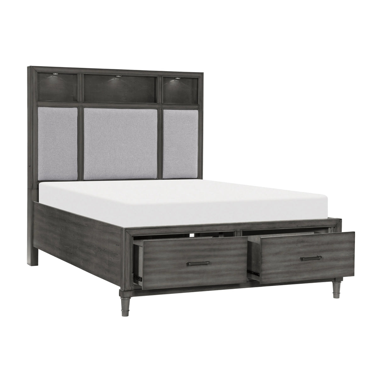 Wittenberry Gray King Storage Platform Bed by Homelegance at Eve Furniture