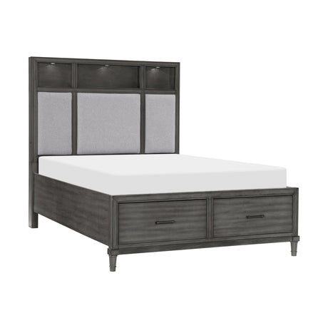 Wittenberry Gray King Storage Platform Bed by Homelegance at Eve Furniture