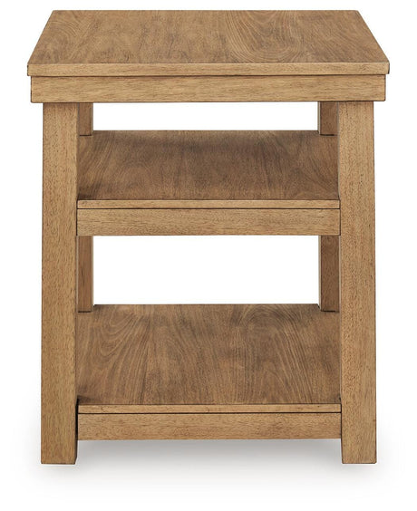 Wittenmyer Natural/Black Rectangular End Table by Ashley at Eve Furniture
