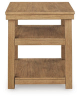 Wittenmyer Natural/Black Rectangular End Table by Ashley at Eve Furniture