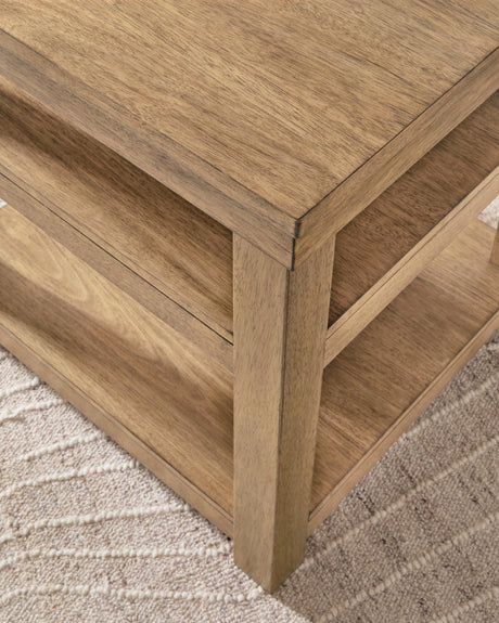 Wittenmyer Natural/Black Rectangular End Table by Ashley at Eve Furniture