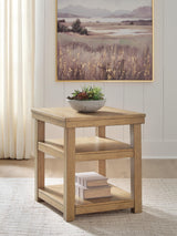 Wittenmyer Natural/Black Rectangular End Table by Ashley at Eve Furniture