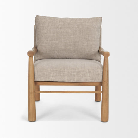 Witton Gray Fabric Beech Wood Slingback Backrest Accent Lounge Chair by Mercana at Eve Furniture