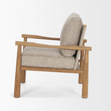 Witton Gray Fabric Beech Wood Slingback Backrest Accent Lounge Chair by Mercana at Eve Furniture