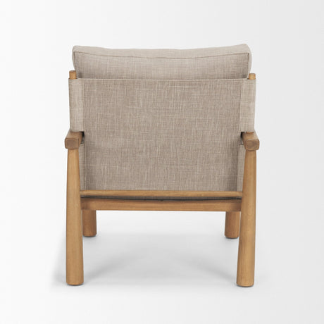 Witton Gray Fabric Beech Wood Slingback Backrest Accent Lounge Chair by Mercana at Eve Furniture