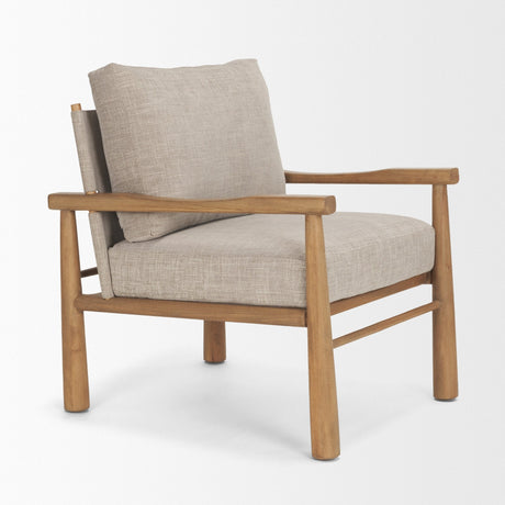 Witton Gray Fabric Beech Wood Slingback Backrest Accent Lounge Chair by Mercana at Eve Furniture