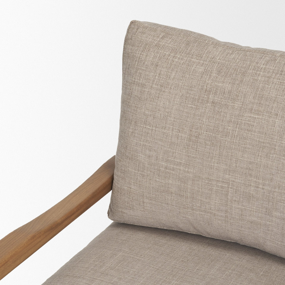 Witton Gray Fabric Beech Wood Slingback Backrest Accent Lounge Chair by Mercana at Eve Furniture