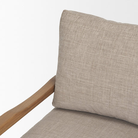 Witton Gray Fabric Beech Wood Slingback Backrest Accent Lounge Chair by Mercana at Eve Furniture