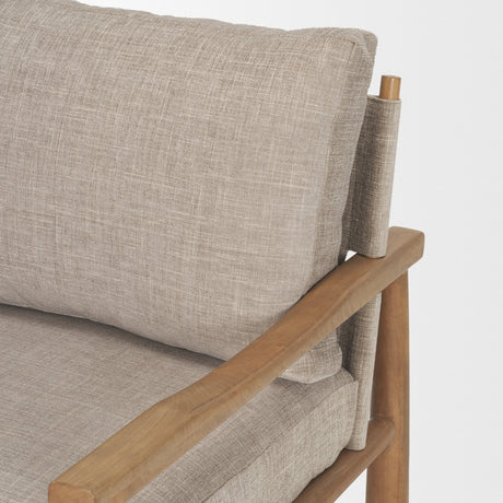 Witton Gray Fabric Beech Wood Slingback Backrest Accent Lounge Chair by Mercana at Eve Furniture