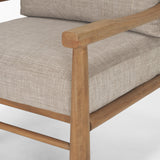 Witton Gray Fabric Beech Wood Slingback Backrest Accent Lounge Chair by Mercana at Eve Furniture