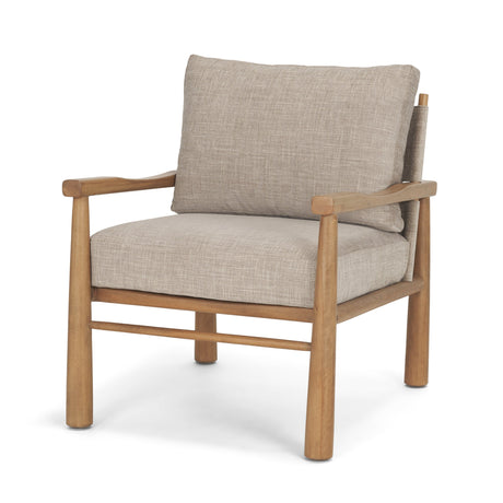 Witton Gray Fabric Beech Wood Slingback Backrest Accent Lounge Chair by Mercana at Eve Furniture