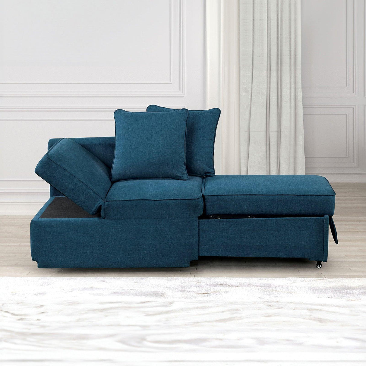 Woburn Blue Convertible Chair by Furniture of America at Eve Furniture