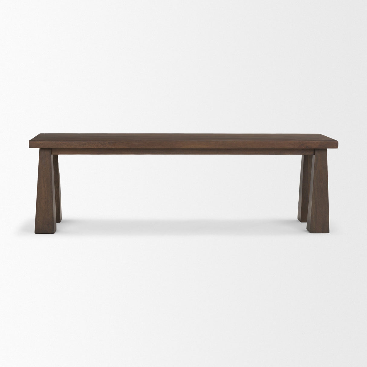 Wolcott Rectangular Dark Brown Solid Wood Bench by Mercana at Eve Furniture