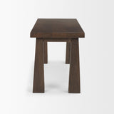 Wolcott Rectangular Dark Brown Solid Wood Bench by Mercana at Eve Furniture
