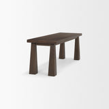 Wolcott Rectangular Dark Brown Solid Wood Bench by Mercana at Eve Furniture