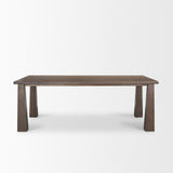 Wolcott Rectangular Dark Brown Solid Wood Dining Table by Mercana at Eve Furniture