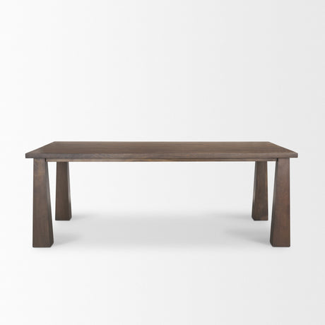 Wolcott Rectangular Dark Brown Solid Wood Dining Table by Mercana at Eve Furniture