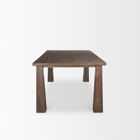 Wolcott Rectangular Dark Brown Solid Wood Dining Table by Mercana at Eve Furniture