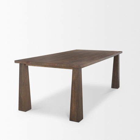 Wolcott Rectangular Dark Brown Solid Wood Dining Table by Mercana at Eve Furniture