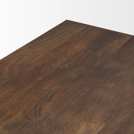 Wolcott Rectangular Dark Brown Solid Wood Dining Table by Mercana at Eve Furniture