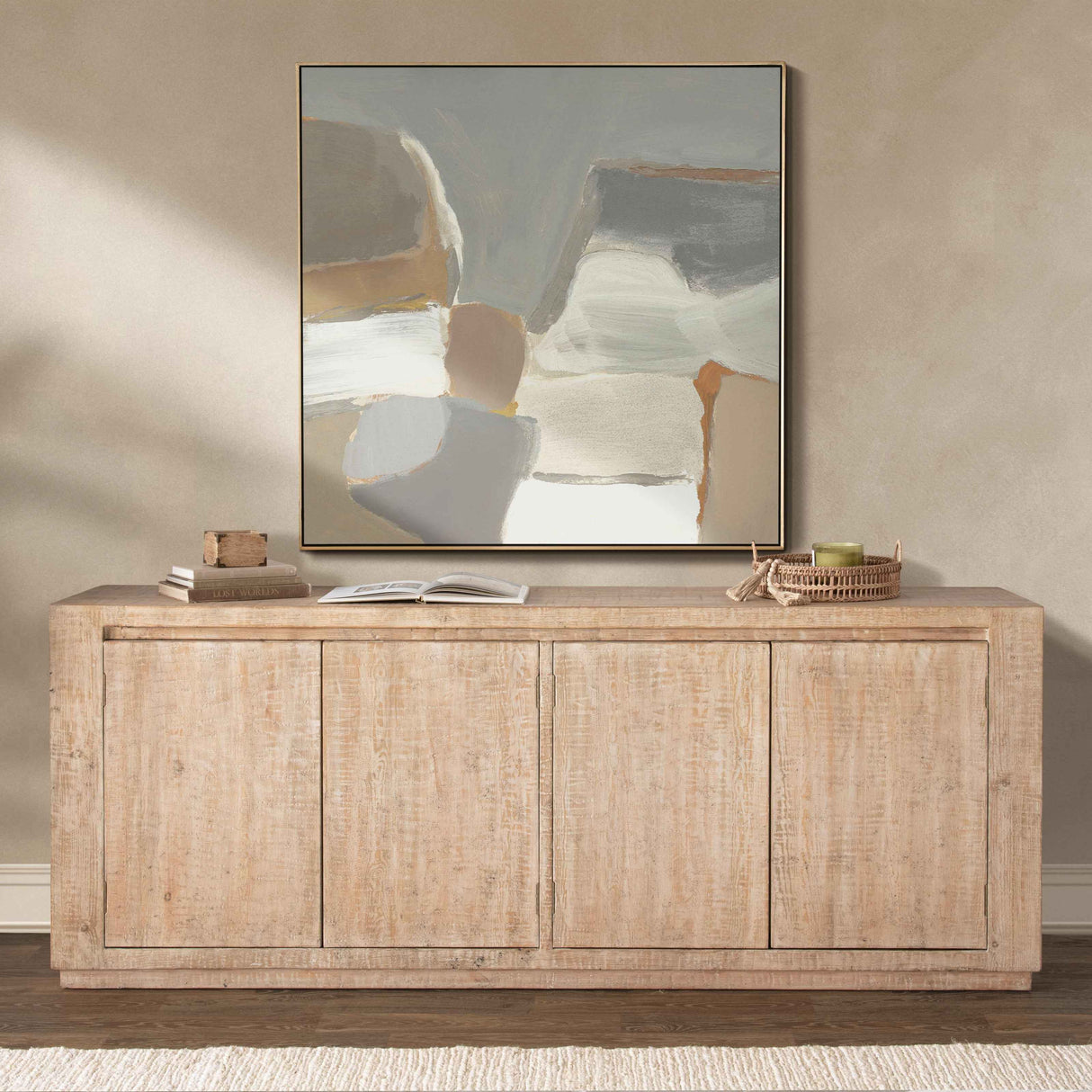 Wolden Antique Beige 4 Door Buffet by Classic Home at Eve Furniture