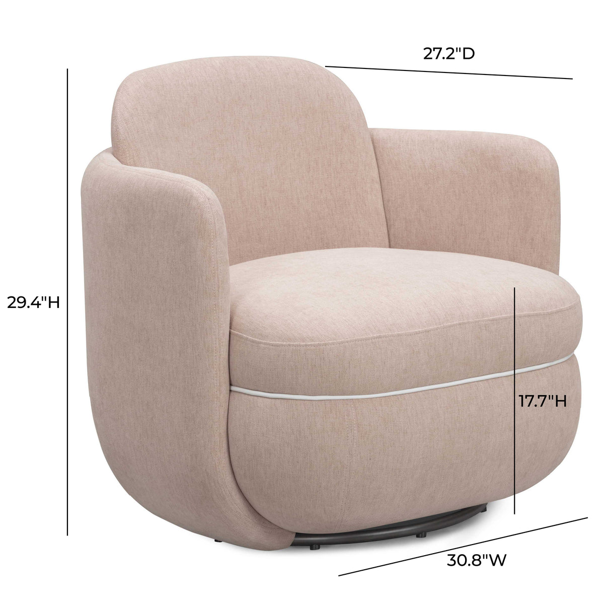Wolfie Chenille Swivel Chair by TOV Furniture at Eve Furniture