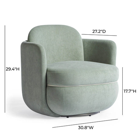 Wolfie Velvet Swivel Chair by TOV Furniture at Eve Furniture