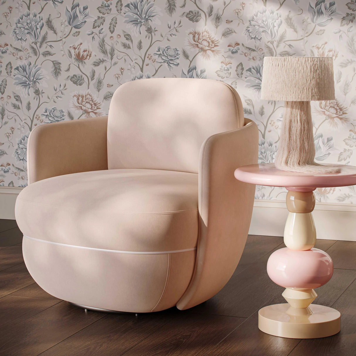 Wolfie Velvet Swivel Chair by TOV Furniture at Eve Furniture