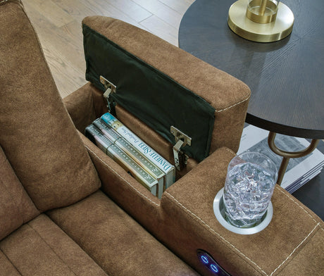 Wolfridge Brindle Power Recliner by Ashley at Eve Furniture