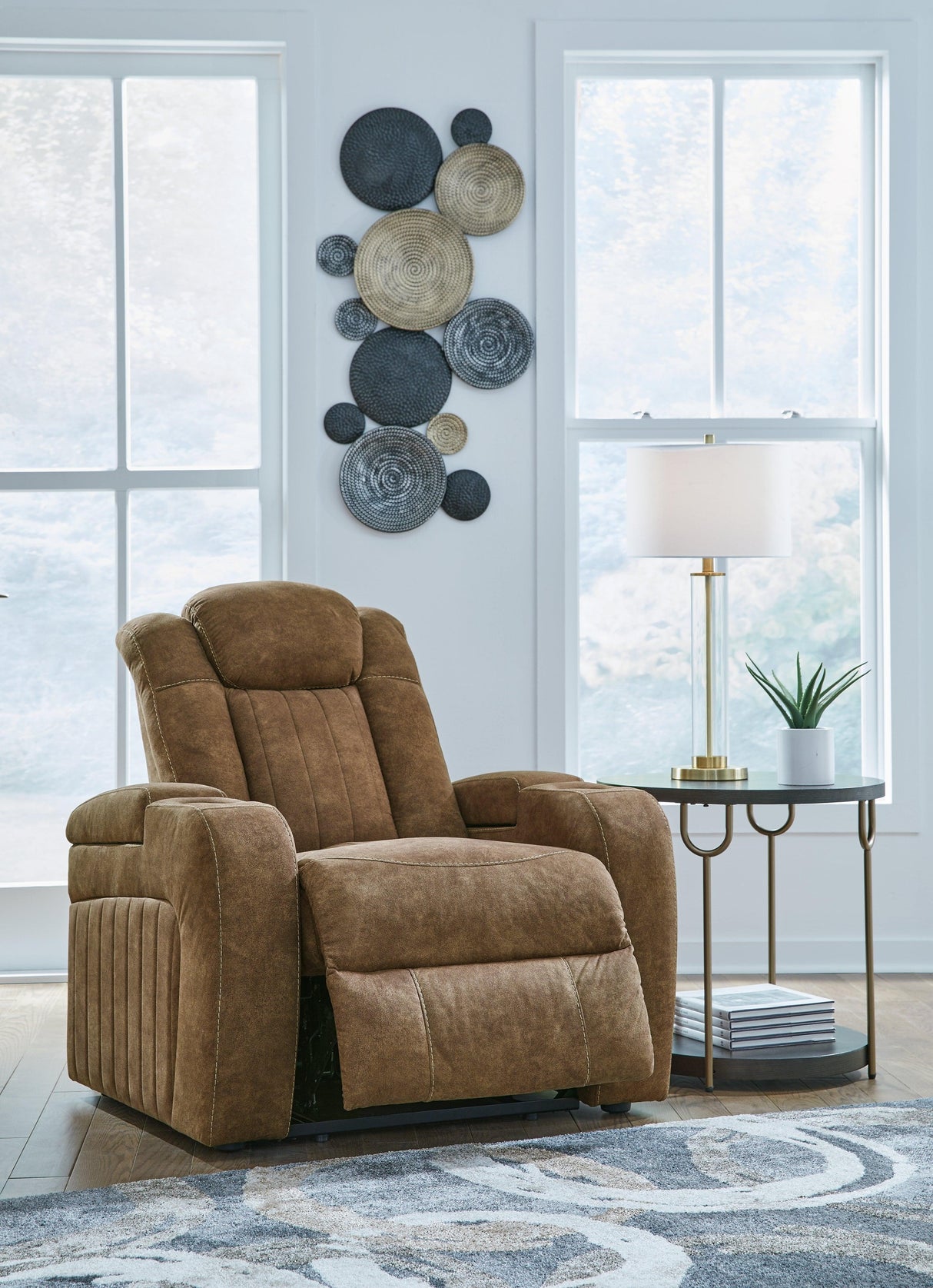 Wolfridge Brindle Power Recliner by Ashley at Eve Furniture
