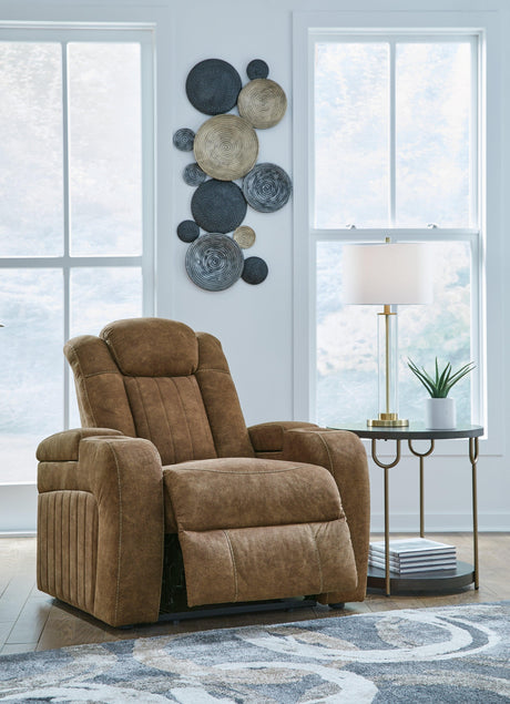 Wolfridge Brindle Power Recliner by Ashley at Eve Furniture