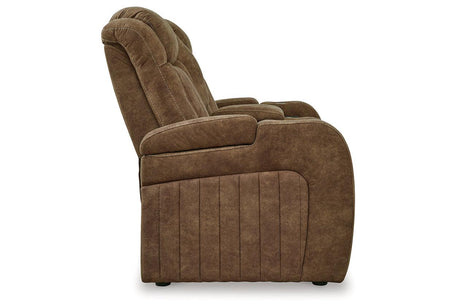 Wolfridge Brindle Power Reclining Sofa, Loveseat and Recliner by Ashley at Eve Furniture