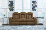 Wolfridge Brindle Power Reclining Sofa, Loveseat and Recliner by Ashley at Eve Furniture