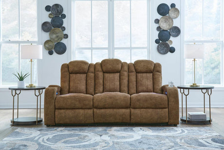 Wolfridge Brindle Power Reclining Sofa, Loveseat and Recliner by Ashley at Eve Furniture