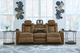 Wolfridge Brindle Power Reclining Sofa, Loveseat and Recliner by Ashley at Eve Furniture