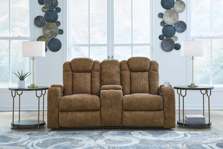 Wolfridge Brindle Power Reclining Sofa, Loveseat and Recliner by Ashley at Eve Furniture