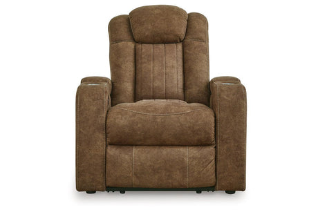 Wolfridge Brindle Power Reclining Sofa, Loveseat and Recliner by Ashley at Eve Furniture