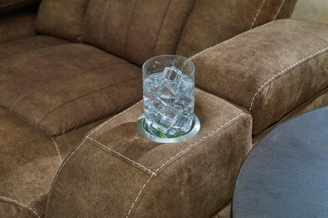Wolfridge Brindle Power Reclining Sofa, Loveseat and Recliner by Ashley at Eve Furniture