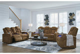 Wolfridge Brindle Power Reclining Sofa, Loveseat and Recliner by Ashley at Eve Furniture