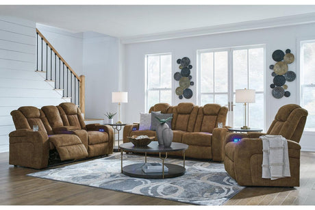 Wolfridge Brindle Power Reclining Sofa, Loveseat and Recliner by Ashley at Eve Furniture