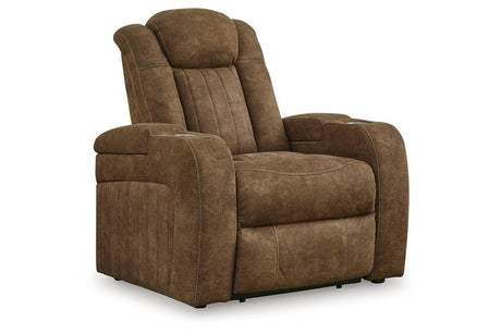 Wolfridge Brindle Power Reclining Sofa, Loveseat and Recliner by Ashley at Eve Furniture