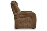 Wolfridge Brindle Power Reclining Sofa, Loveseat and Recliner by Ashley at Eve Furniture
