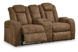 Wolfridge Brindle Power Reclining Sofa, Loveseat and Recliner by Ashley at Eve Furniture