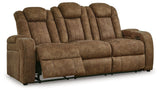 Wolfridge Brindle Power Recliner Sofa with Adjustable Headrest by Ashley at Eve Furniture