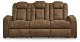 Wolfridge Brindle Power Recliner Sofa with Adjustable Headrest by Ashley at Eve Furniture