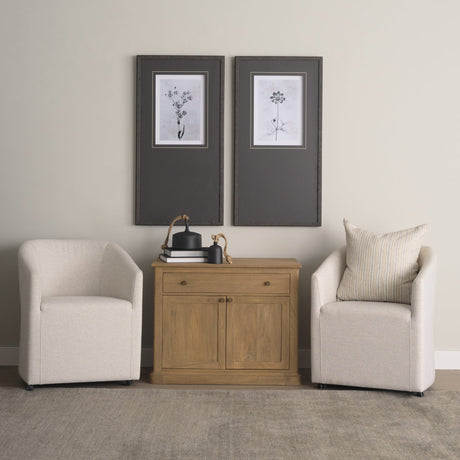 Wonderful Wildflowers XVI Neutral by Deborah Revell a Hand Embellished Framed Art Print Matted under by Mercana at Eve Furniture