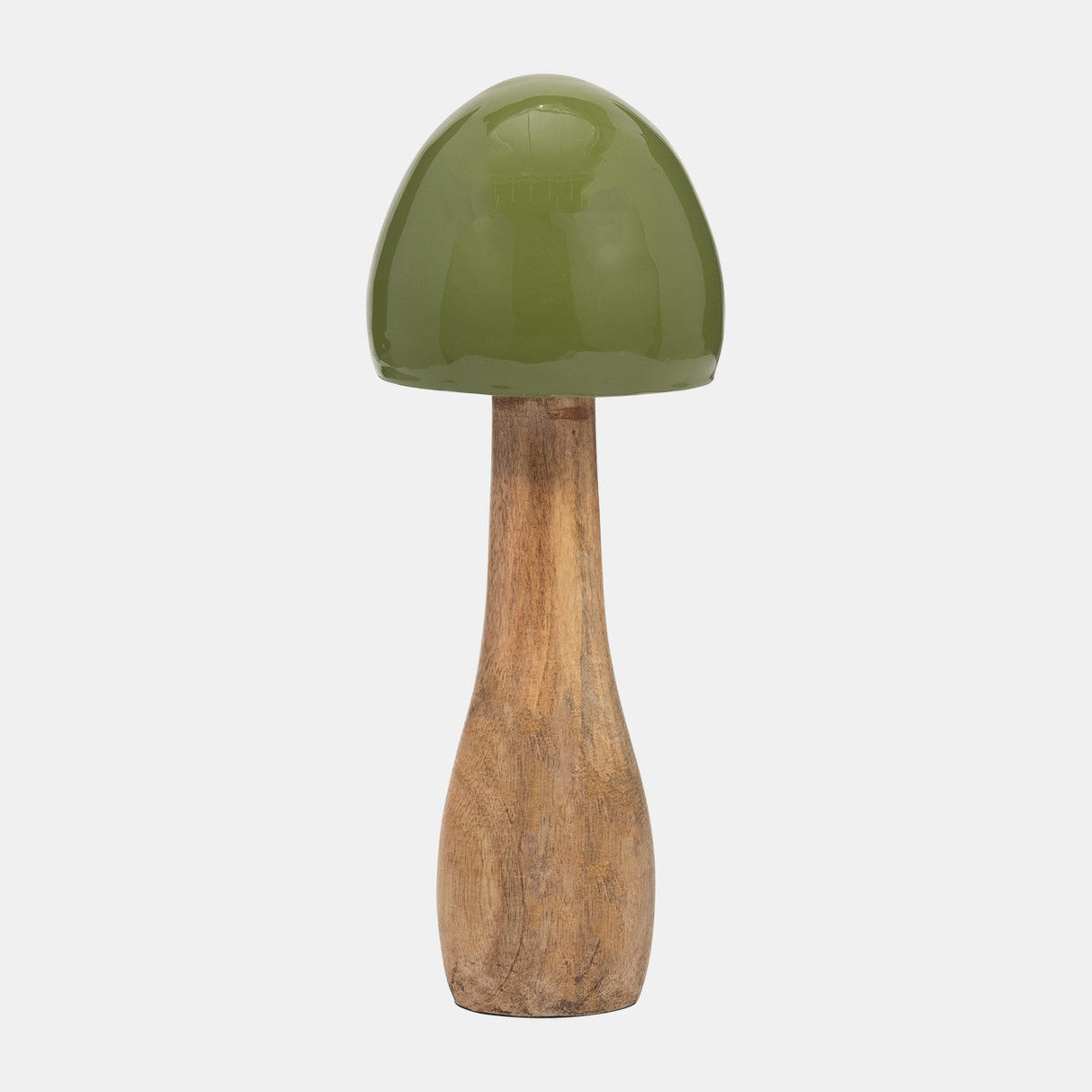 Wood, 10" Coned Mushroom, Olive