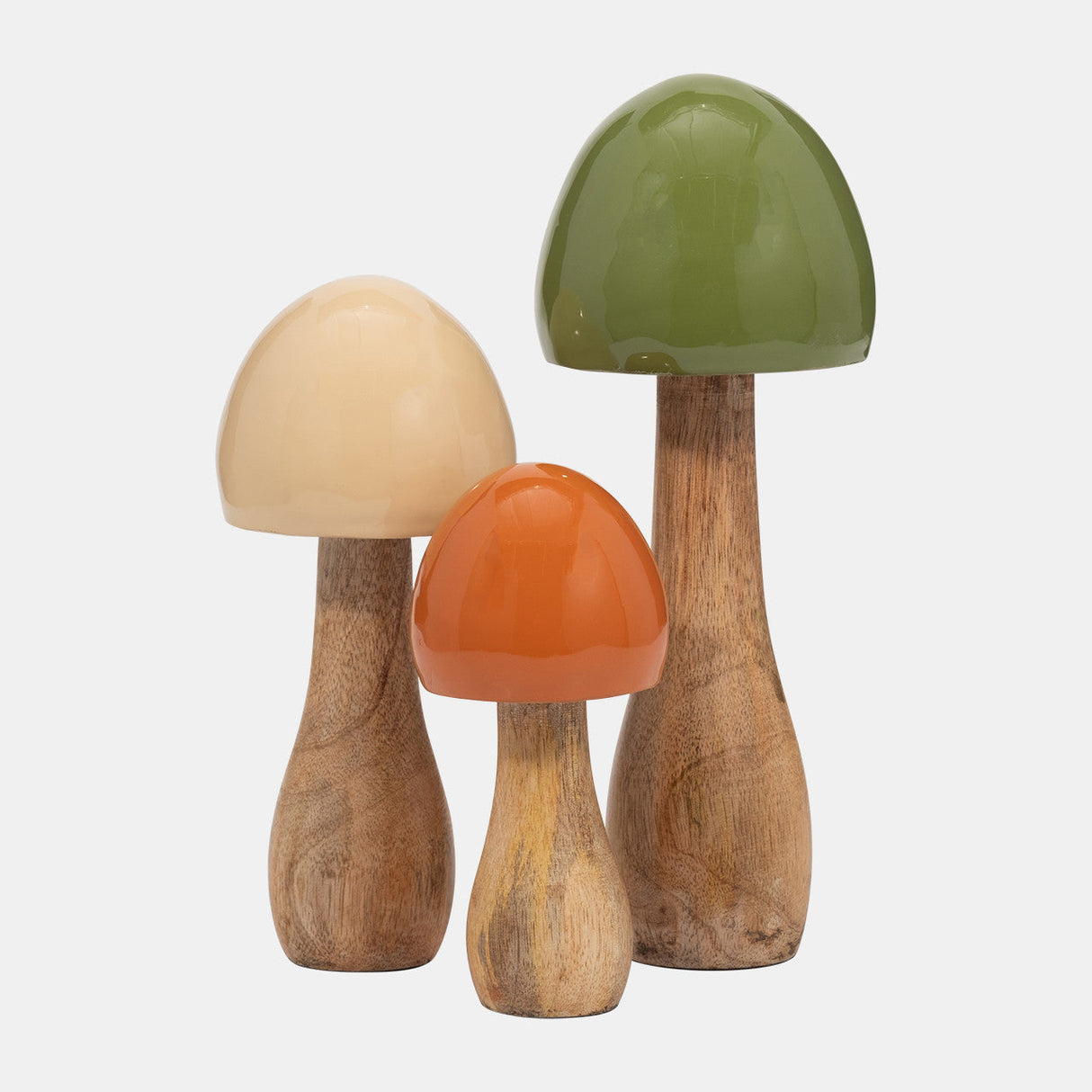 Wood, 10" Coned Mushroom, Olive