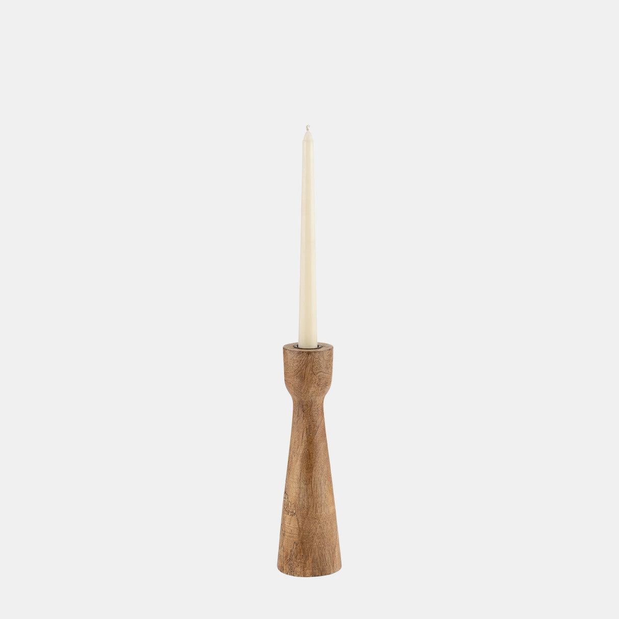 Wood, 10"h Candle Holder, Brown